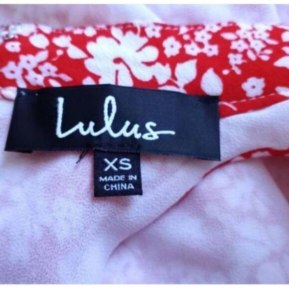 LULU'S LEAN CLOSE IVORY & RED FLORAL SWING DRESS SZ. XS EUC. - Picture 11 of 12